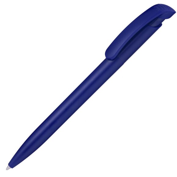 Ручка шариковая Clear Solid, синяя с нанесением логотипа