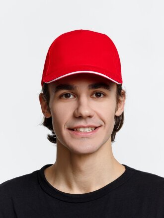 Бейсболка Long Beach, красная с белым Бейсболка Long Beach, красная с белым