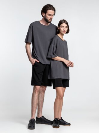 Футболка унисекс оверсайз Crosstown, темно-серая Футболка унисекс оверсайз Crosstown, темно-серая
