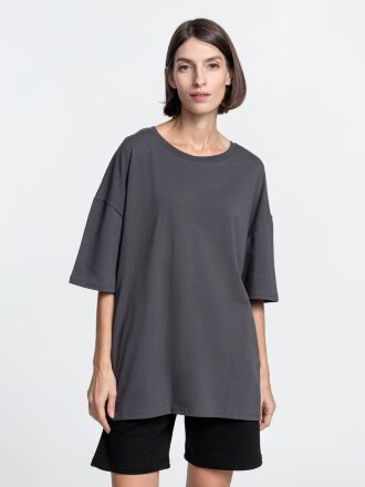 Футболка унисекс оверсайз Crosstown, темно-серая Футболка унисекс оверсайз Crosstown, темно-серая