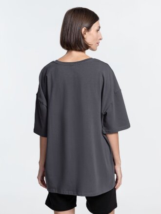 Футболка унисекс оверсайз Crosstown, темно-серая Футболка унисекс оверсайз Crosstown, темно-серая