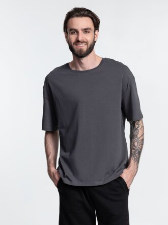 Футболка унисекс оверсайз Crosstown, темно-серая Футболка унисекс оверсайз Crosstown, темно-серая