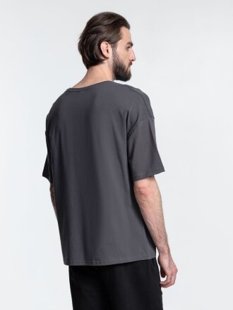 Футболка унисекс оверсайз Crosstown, темно-серая Футболка унисекс оверсайз Crosstown, темно-серая