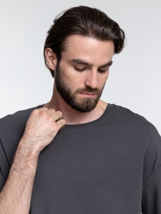 Футболка унисекс оверсайз Crosstown, темно-серая Футболка унисекс оверсайз Crosstown, темно-серая