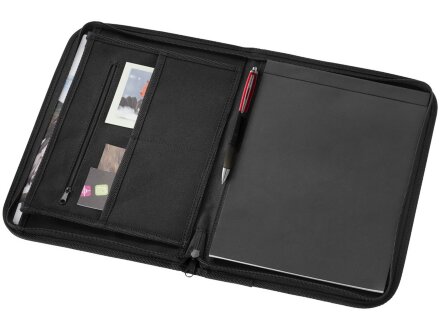 Папка А4 Berkeley на молнии с блокнотом, черный Папка А4 Berkeley на молнии с блокнотом, черный