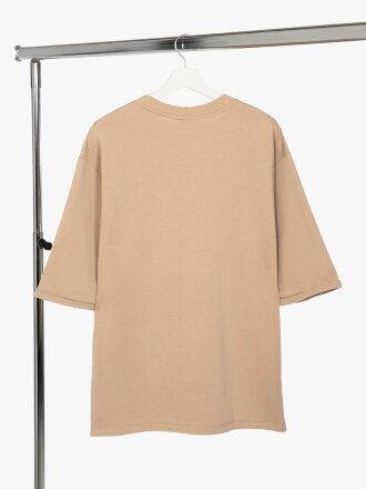 Футболка оверсайз унисекс Kosmos 2.0, бежевая Футболка оверсайз унисекс Kosmos 2.0, бежевая