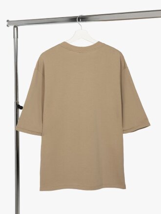 Футболка оверсайз унисекс Kosmos 2.0, бежевая Футболка оверсайз унисекс Kosmos 2.0, бежевая