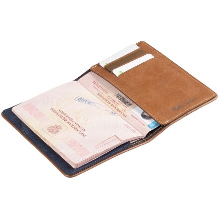 Обложка для паспорта Kalsa Palermo, синяя Обложка для паспорта Kalsa Palermo, синяя