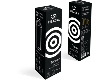 Термос Relaxika 101 (0,75 литра), черный (без лого)