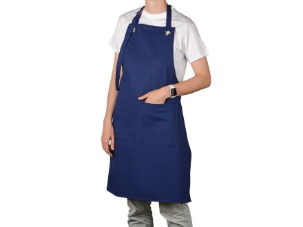 Хлопковый фартук Delight с карманом и регулируемыми завязками, синий нэйви Хлопковый фартук Delight с карманом и регулируемыми завязками, синий нэйви