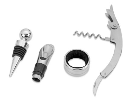 Набор аксессуаров для вина Fabrizio, черный Набор аксессуаров для вина Fabrizio, черный