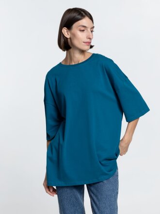 Футболка унисекс оверсайз Crosstown, бирюзовая (морская волна) Футболка унисекс оверсайз Crosstown, бирюзовая (морская волна)