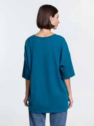 Футболка унисекс оверсайз Crosstown, бирюзовая (морская волна) Футболка унисекс оверсайз Crosstown, бирюзовая (морская волна)