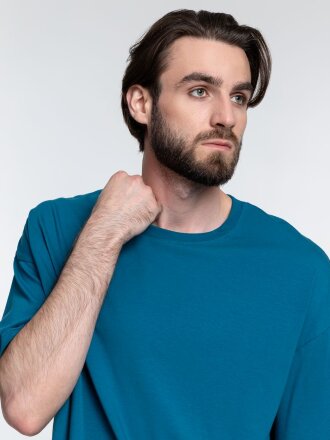 Футболка унисекс оверсайз Crosstown, бирюзовая (морская волна) Футболка унисекс оверсайз Crosstown, бирюзовая (морская волна)