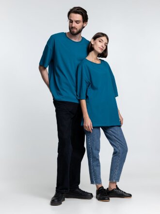 Футболка унисекс оверсайз Crosstown, бирюзовая (морская волна) Футболка унисекс оверсайз Crosstown, бирюзовая (морская волна)