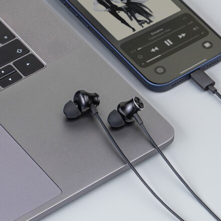 Стереогарнитура Stereo Aura ANC, USB-C, черный, Deppa Стереогарнитура Stereo Aura ANC, USB-C, черный, Deppa