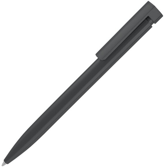 Ручка шариковая Liberty Polished, серая с нанесением логотипа
