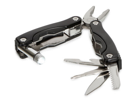 Мультитул Amass со светодиодным фонариком - Черный Мультитул Amass со светодиодным фонариком - Черный