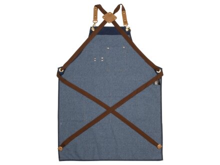 Джинсовый фартук с карманами Fry, синий Джинсовый фартук с карманами Fry, синий