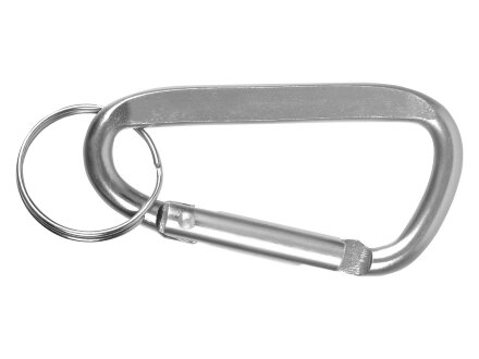 Брелок-карабин из переработанного алюминия Alumina, серебристый Брелок-карабин из переработанного алюминия Alumina, серебристый