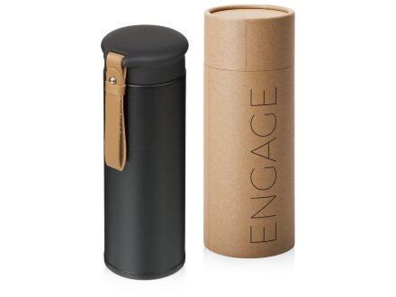 Подарочный набор с пледом, термосом Cozy hygge 2.0, черный