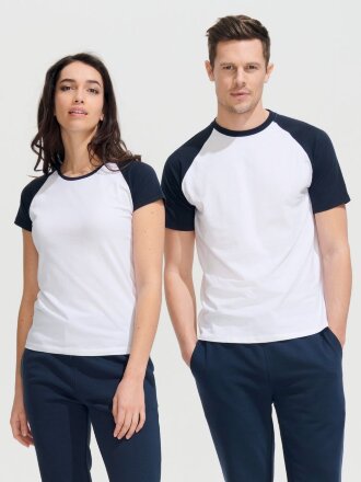 Футболка мужская двухцветная Funky 150, белая с оранжевым Футболка мужская двухцветная Funky 150, белая с оранжевым