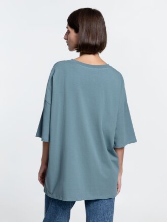 Футболка унисекс оверсайз Crosstown, серо-зеленая Футболка унисекс оверсайз Crosstown, серо-зеленая