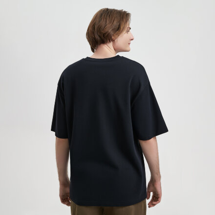 Футболка унисекс премиум AURA, 100% хлопок 200гр. черный, размер M/L