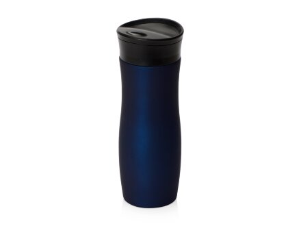 Вакуумная термокружка с кнопкой Streamline, Waterline, soft-touch, тубус, темно-синий Вакуумная термокружка с кнопкой Streamline, Waterline, soft-touch, тубус, темно-синий