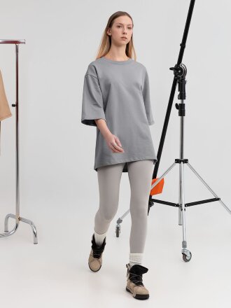 Футболка оверсайз унисекс Kosmos 2.0, светло-серая Футболка оверсайз унисекс Kosmos 2.0, светло-серая