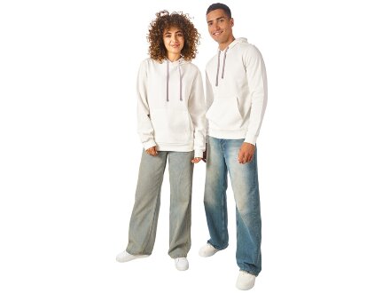 Толстовка унисекс Stream с капюшоном, белый Толстовка унисекс Stream с капюшоном, белый