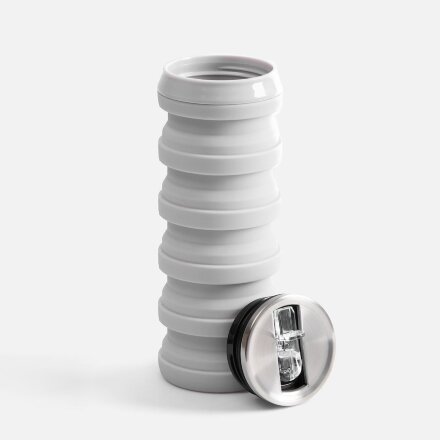 Складная бутылка для воды Folla, серая Складная бутылка для воды Folla, серая