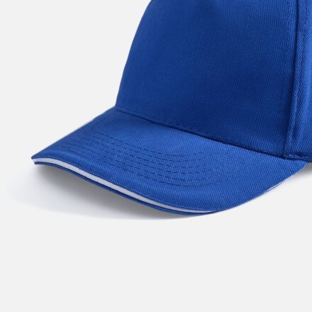 Бейсболка Long Beach, ярко-синяя с белым Бейсболка Long Beach, ярко-синяя с белым