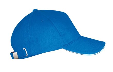 Бейсболка Long Beach, ярко-синяя с белым Бейсболка Long Beach, ярко-синяя с белым