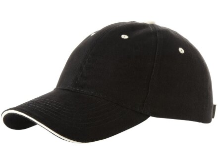 Бейсболка New Castle 6-ти панельная, черный/натуральный Бейсболка New Castle 6-ти панельная, черный/натуральный