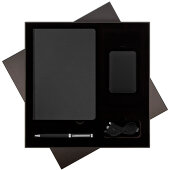 Подарочный набор Star, черный (ежедневник, ручка, аккумулятор) Подарочный набор Star, черный (ежедневник, ручка, аккумулятор)