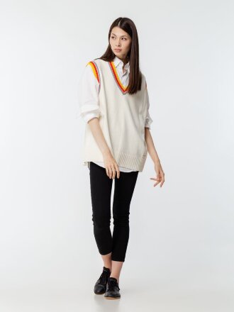 Жилет оверсайз унисекс Cornell в сумке, молочно-белый Жилет оверсайз унисекс Cornell в сумке, молочно-белый