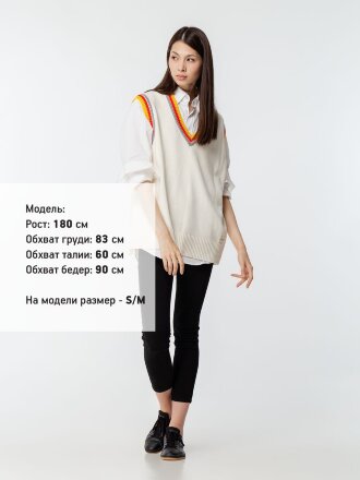 Жилет оверсайз унисекс Cornell в сумке, молочно-белый Жилет оверсайз унисекс Cornell в сумке, молочно-белый