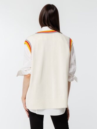 Жилет оверсайз унисекс Cornell в сумке, молочно-белый Жилет оверсайз унисекс Cornell в сумке, молочно-белый