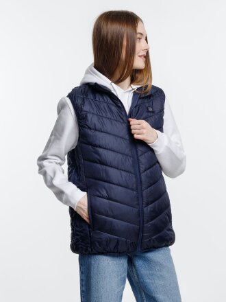 Жилет с подогревом Thermalli Valmorel, темно-синий Жилет с подогревом Thermalli Valmorel, темно-синий