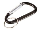 Брелок-карабин из переработанного алюминия Alumina, черный Брелок-карабин из переработанного алюминия Alumina, черный