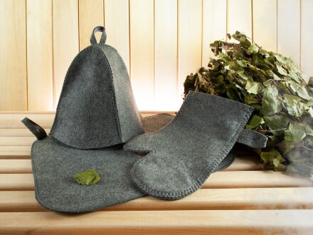 Набор для бани «Парилка», серый Набор для бани «Парилка», серый