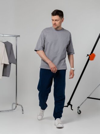 Футболка оверсайз унисекс Kosmos 2.0, кремовая Футболка оверсайз унисекс Kosmos 2.0, кремовая