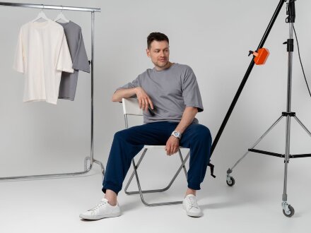 Футболка оверсайз унисекс Kosmos 2.0, кремовая Футболка оверсайз унисекс Kosmos 2.0, кремовая