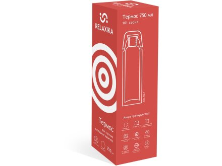 Термос Relaxika 101 (0,75 литра), красный (без лого)