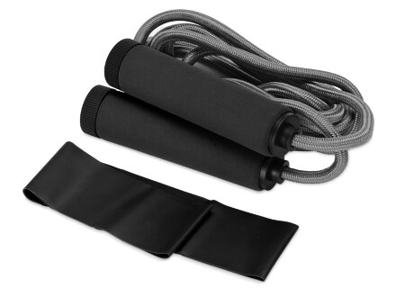 Набор для фитнеса Balance с лентой и скакалками, черный Набор для фитнеса Balance с лентой и скакалками, черный