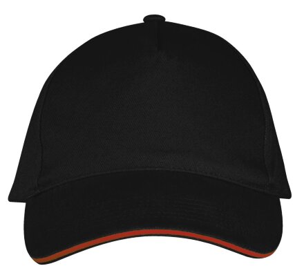 Бейсболка Long Beach, черная с красным Бейсболка Long Beach, черная с красным