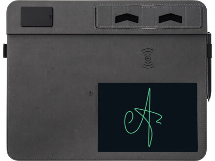 Многофункциональный коврик для мыши Multi Pad с беспроводной зарядкой и LCD экраном, 10 Вт, черный Многофункциональный коврик для мыши Multi Pad с беспроводной зарядкой и LCD экраном, 10 Вт, черный