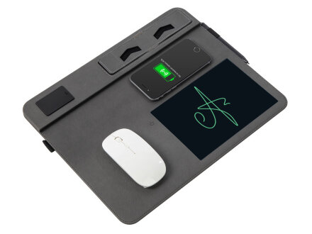 Многофункциональный коврик для мыши Multi Pad с беспроводной зарядкой и LCD экраном, 10 Вт, черный Многофункциональный коврик для мыши Multi Pad с беспроводной зарядкой и LCD экраном, 10 Вт, черный