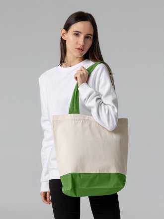 Холщовая сумка Shopaholic, ярко-зеленая Холщовая сумка Shopaholic, ярко-зеленая